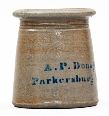 Rare A. P. DONAGHHO / PARKERSBURG, W. VA / 1876 Stoneware 