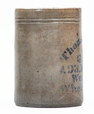 Wheeling, W. VA Stoneware Stenciled Canning Jar