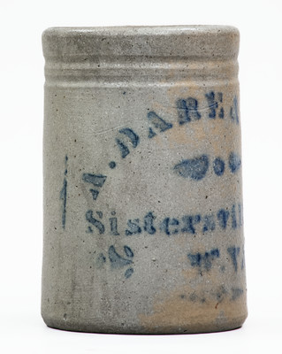 Rare SISTERSVILLE, W. VA Stoneware Stenciled Canning Jar