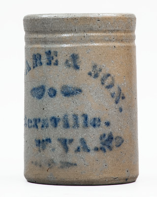 Rare SISTERSVILLE, W. VA Stoneware Stenciled Canning Jar