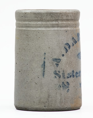 Rare SISTERSVILLE, W. VA Stoneware Stenciled Canning Jar