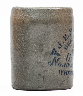 Wheeling, W. VA Stoneware Stenciled Advertising Canning Jar