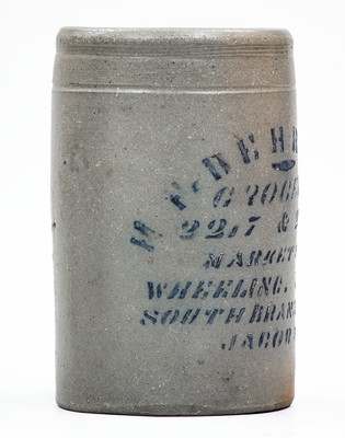 Wheeling, W. VA Stoneware Advertising Canning Jar