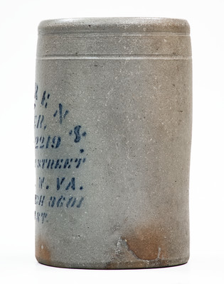 Wheeling, W. VA Stoneware Advertising Canning Jar