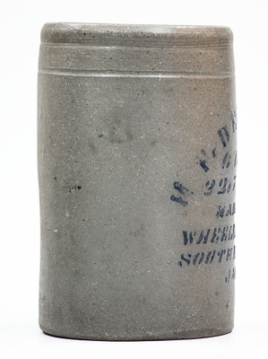 Wheeling, W. VA Stoneware Advertising Canning Jar