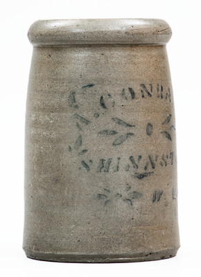 A. CONRAD / SHINNSTON, W. VA  Stenciled Stoneware Jar