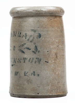 A. CONRAD / SHINNSTON, W. VA  Stenciled Stoneware Jar