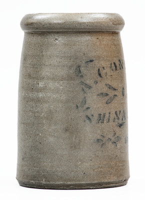 A. CONRAD / SHINNSTON, W. VA  Stenciled Stoneware Jar