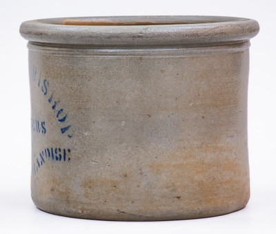 Rare FRAZER & BISHOP (Martinsburg, WV) Stoneware Stenciled Advertising Crock