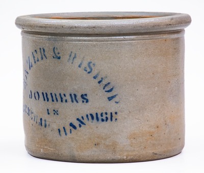 Rare FRAZER & BISHOP (Martinsburg, WV) Stoneware Stenciled Advertising Crock