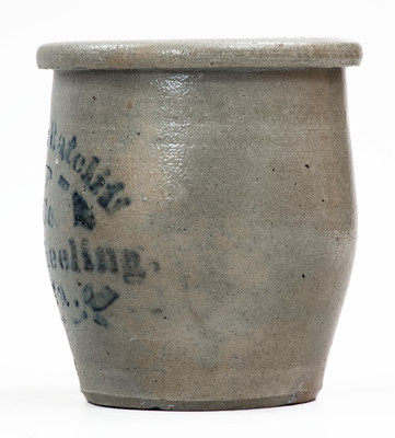 South Wheeling, W. VA Stoneware Advertising Jar