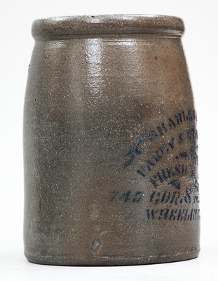 Wheeling, W. VA Stenciled Stoneware Advertising Canning Jar