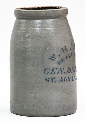 Very Rare ST. ALBANS, W. VA Stoneware Stenciled Canning Jar