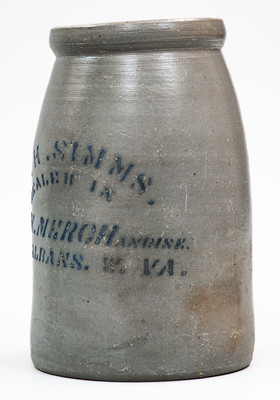 Very Rare ST. ALBANS, W. VA Stoneware Stenciled Canning Jar