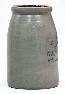 Very Rare ST. ALBANS, W. VA Stoneware Stenciled Canning Jar