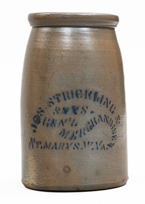 Very Rare ST. MARYS, W. VA Stoneware Stenciled Canning Jar