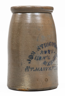 Very Rare ST. MARYS, W. VA Stoneware Stenciled Canning Jar