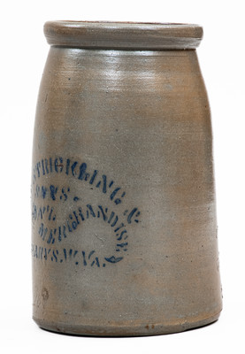 Very Rare ST. MARYS, W. VA Stoneware Stenciled Canning Jar