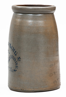 Very Rare ST. MARYS, W. VA Stoneware Stenciled Canning Jar