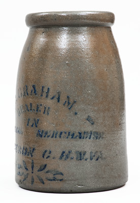Scarce JACKSON C. H., W. VA Stoneware Stenciled Canning Jar