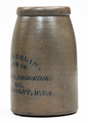 Very Rare POINT PLEASANT, W. VA Stoneware Stenciled Canning Jar