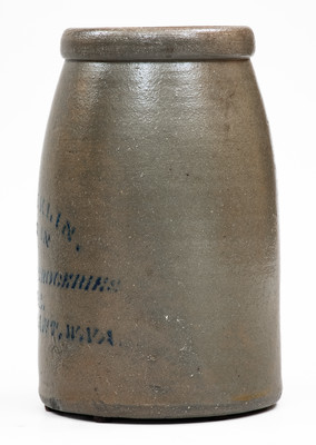 Very Rare POINT PLEASANT, W. VA Stoneware Stenciled Canning Jar