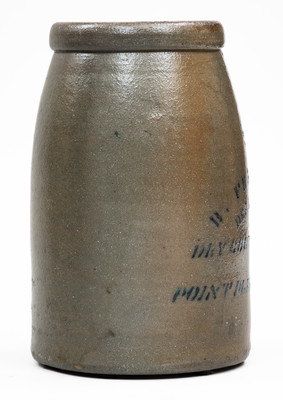 Very Rare POINT PLEASANT, W. VA Stoneware Stenciled Canning Jar