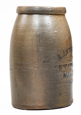 Very Rare A. J. STEPHENS / STEVENS P.O. / MASON CO., W. VA Stoneware Stenciled Canning Jar