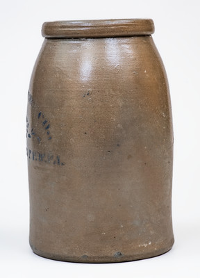 Very Rare MARMET MINING CO. / RAYMOND CITY, W. VA Stoneware Stenciled Canning Jar