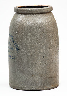 Rare SISTERSVILLE, W. VA Stoneware Advertising Canning Jar