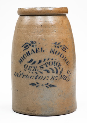 Proctor, W. VA Stoneware Stenciled Canning Jar