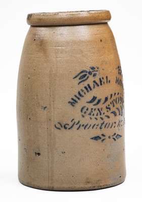 Proctor, W. VA Stoneware Stenciled Canning Jar