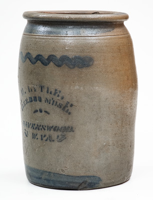 Rare RAVENSWOOD, W. VA Stoneware Advertising Jar