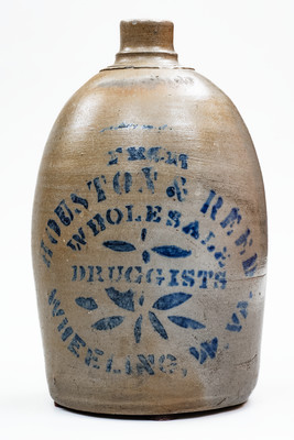 WHEELING, W. VA Stoneware Stenciled Advertising Jug