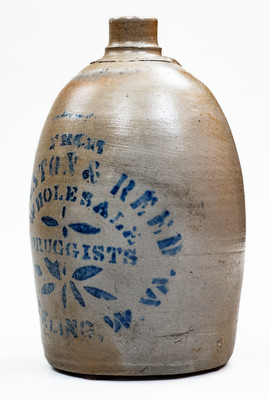 WHEELING, W. VA Stoneware Stenciled Advertising Jug