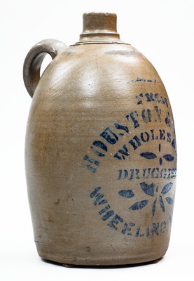 WHEELING, W. VA Stoneware Stenciled Advertising Jug