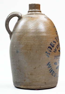 WHEELING, W. VA Stoneware Stenciled Advertising Jug