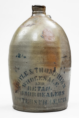 Rare SISTERSVILLE, W. VA. Stoneware Stenciled Advertising Jug