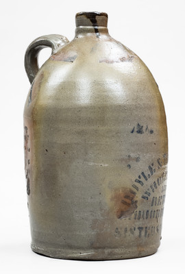 Rare SISTERSVILLE, W. VA. Stoneware Stenciled Advertising Jug