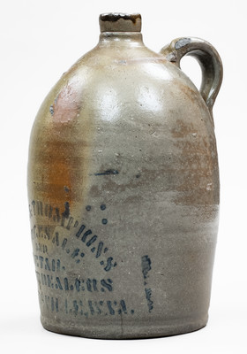Rare SISTERSVILLE, W. VA. Stoneware Stenciled Advertising Jug