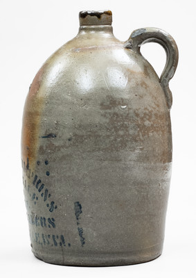 Rare SISTERSVILLE, W. VA. Stoneware Stenciled Advertising Jug