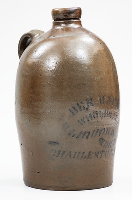1/2 Gal. BEN BAER / CHARLESTON, W. VA Stoneware Stenciled Advertising Jug