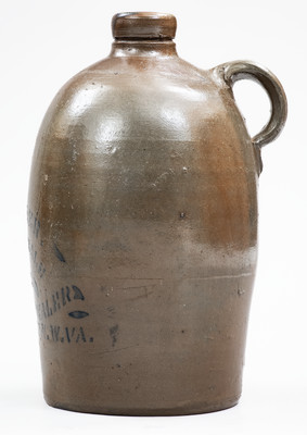 1/2 Gal. BEN BAER / CHARLESTON, W. VA Stoneware Stenciled Advertising Jug
