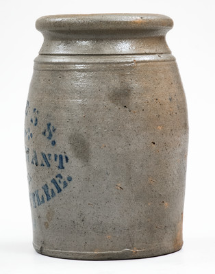 Very Rare RIVESVILLE, W. VA Stoneware Stenciled Advertising Jar