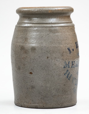 Very Rare RIVESVILLE, W. VA Stoneware Stenciled Advertising Jar