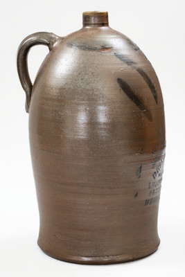 3 Gal. WHEELING, W. VA Stoneware Advertising Jug, probably Palatine, West Virginia
