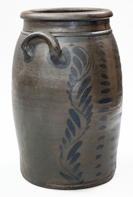 Rare 5 Gal. Shinnston, WV Stoneware Jar w/ Profuse Freehand Decoration
