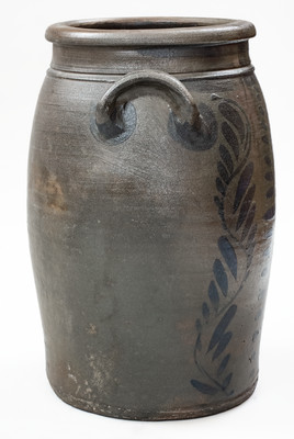 Rare 5 Gal. Shinnston, WV Stoneware Jar w/ Profuse Freehand Decoration
