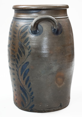 Rare 5 Gal. Shinnston, WV Stoneware Jar w/ Profuse Freehand Decoration