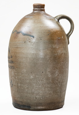 2 Gal. BEN BAER / CHARLESTON, W. VA Stoneware Stenciled Advertising Jug